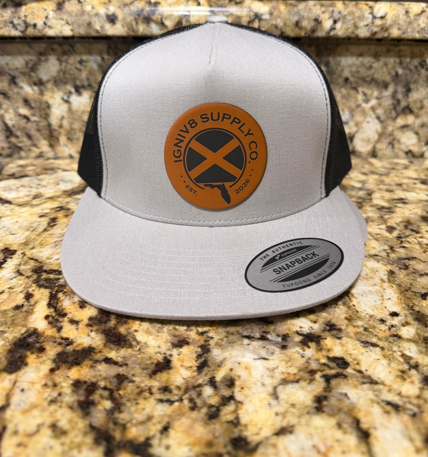 Light Grey Black FL IGNIV8 Yupoong Snapback